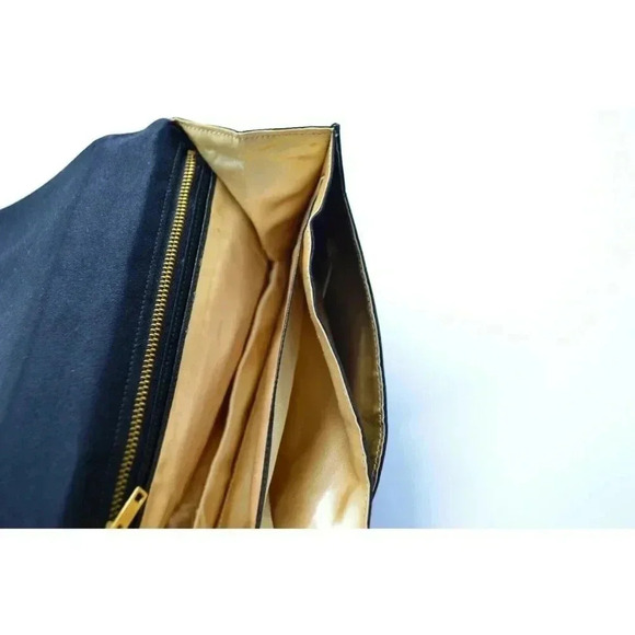 Black Heavily Bead Beaded Mid Century Satin Lined - Picture 7 of 7